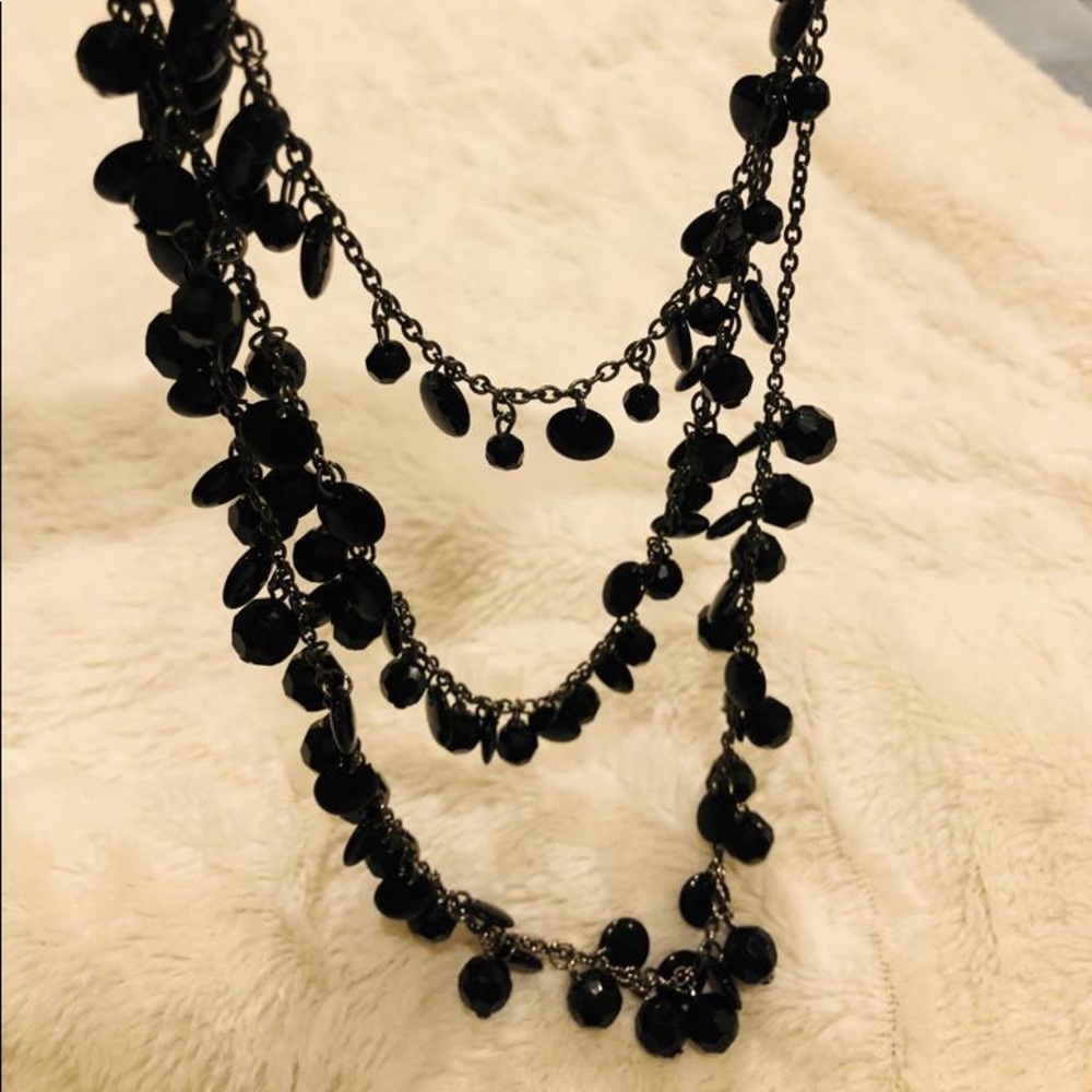 Black beaded necklace